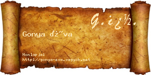 Gonya Éva névjegykártya